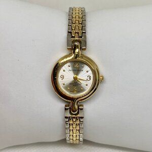 Jaclyn smith women watch gold silver tone 20mm round case quartz analog running
